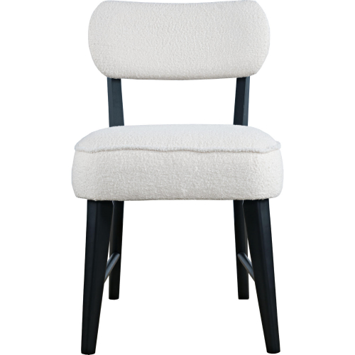 Wes Dining Chair in Black Wood & Boucle Fabric (Set of 2)